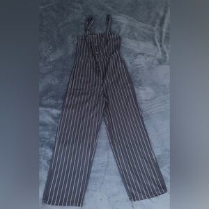 Black Striped Women's Jumpsuit